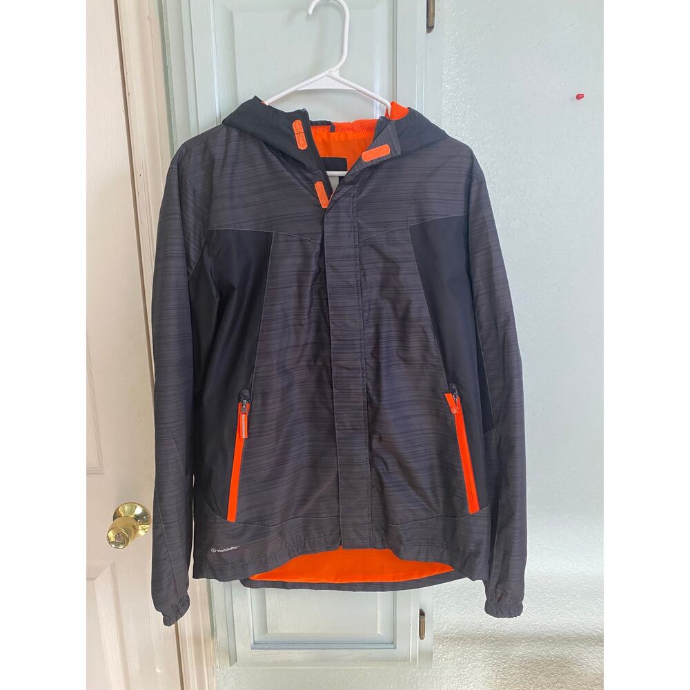 Champion C9 Boys Windbreaker Black Sz XL 16-18 Hooded Venture Dry Full Zip